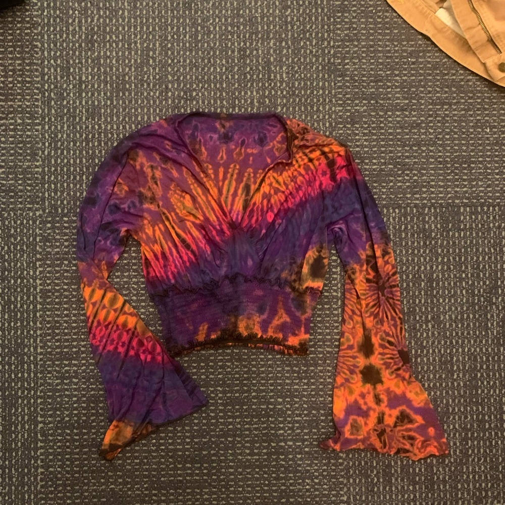 boho tie dye crop top